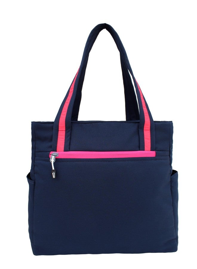 addixon Solid 15L Multiple Pocket Handbag for Women with 2 Spacious Compartments - Stylish and Functional Shoulder Bag for Everyday Use - Navy Blue, Pink - Image 5
