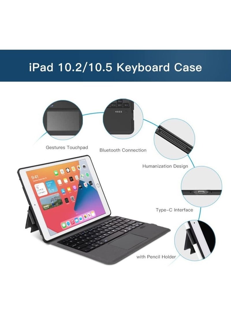 10.2 8th/7th for 2020/2019 iPad Keyboard Case with Trackpad - Folio Cover for 2017 iPad Pro 10.5 inch & 2019 iPad Air 3 10.5" - Image 3