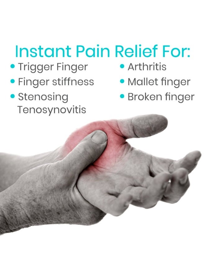 Finger Splints (2-pack) - Universal Finger Orthotics - Fracture and Trigger Finger Splint - Arthritis Pain and Finger Support Bracket - Relieves Sprains of Middle, Index, Ring, and Little Fingers (Black, One Size Fits All) - Image 3