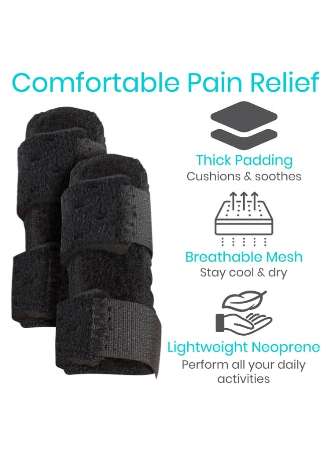 Finger Splints (2-pack) - Universal Finger Orthotics - Fracture and Trigger Finger Splint - Arthritis Pain and Finger Support Bracket - Relieves Sprains of Middle, Index, Ring, and Little Fingers (Black, One Size Fits All) - Image 4