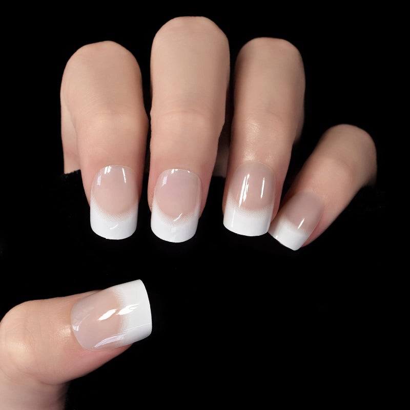ELEVENAIL Daily Natural Nude white Press on French Nails Short Squoval Fake False Nails Tips Salon Manicure Reusable DIY Artificial Nails Art for Daily Office Home - Image 4