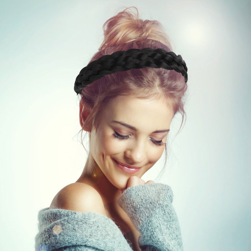 2pcs Hair Braid Headpiece Hair Band Braid Ponytail for Sports Work Daily - Image 3