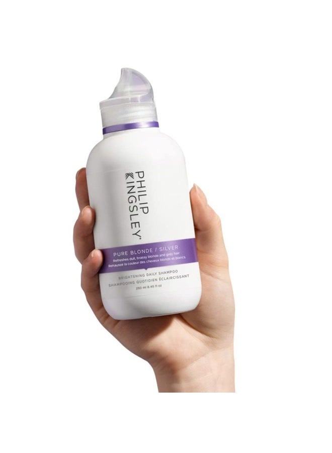 Philip Kingsley Pure Blonde/Silver Purple Brightening Shampoo | Color Correcting Shampoo for Blonde, Silver, Grey, Platinum, Bleached, Brassy Hair | For Orange Brassiness and Yellow Tones | 8.4oz - Image 2