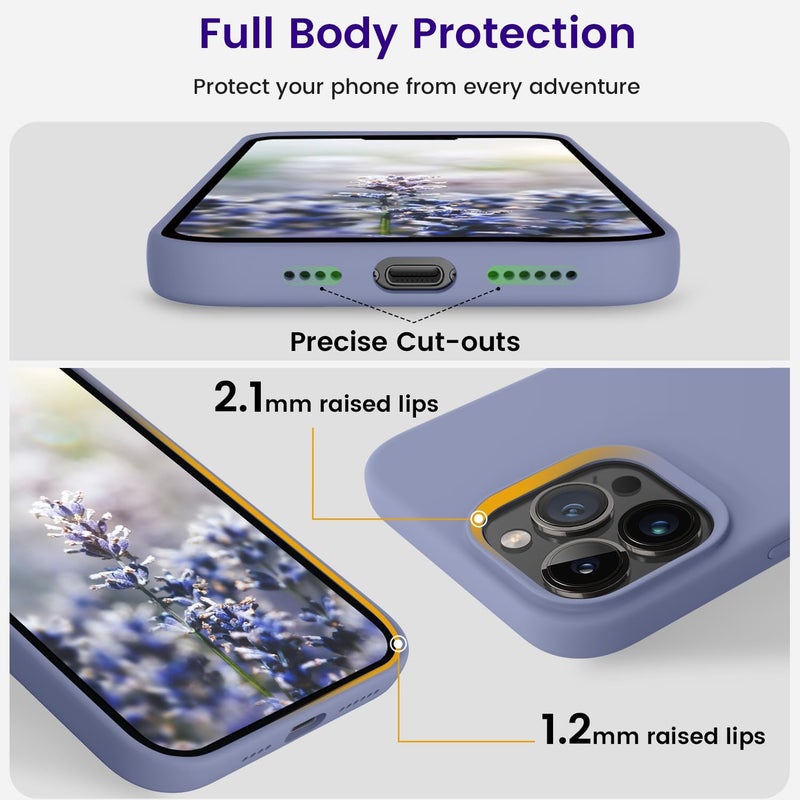 OTOFLY Designed for iPhone 14 Pro Max Case, Silicone Shockproof Slim Thin Phone Case for iPhone 14 Pro Max 6.7 inch (Lavender) - Image 5