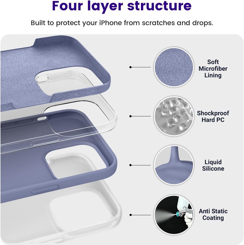 OTOFLY Designed for iPhone 14 Pro Max Case, Silicone Shockproof Slim Thin Phone Case for iPhone 14 Pro Max 6.7 inch (Lavender) - Image 3