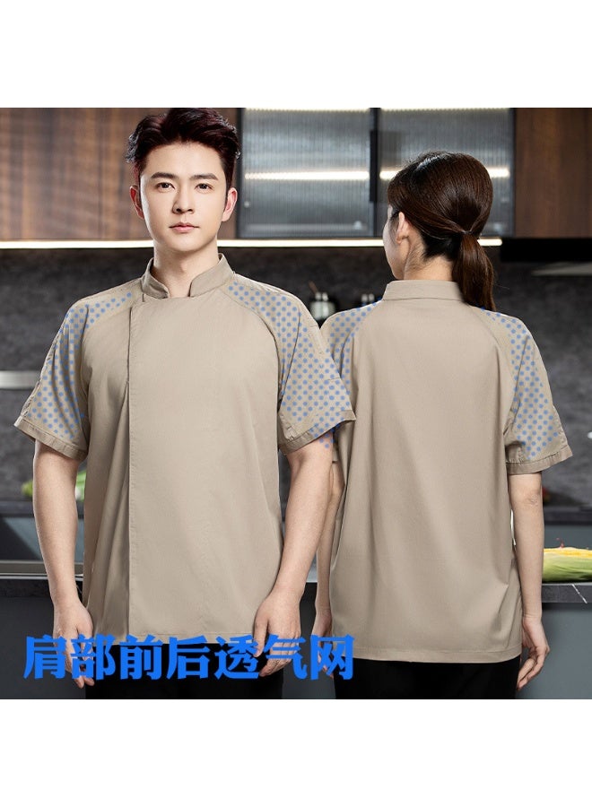 NIBEMINENT ملابس عمل الطهاة للمطاعم بكم قصير زي مطبخ الفندق ملابس عمل الطهاة - Image 1