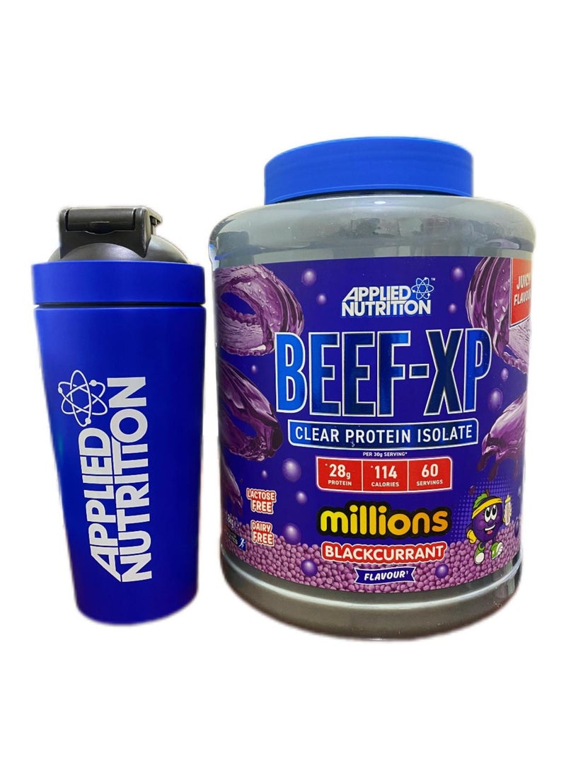 Applied Nutrition - Beef XP Clear Protein Isolate Blackcurrant Flavor 1.8 kg With Stainless Steel Protein Shaker (750 ml) - Image 1