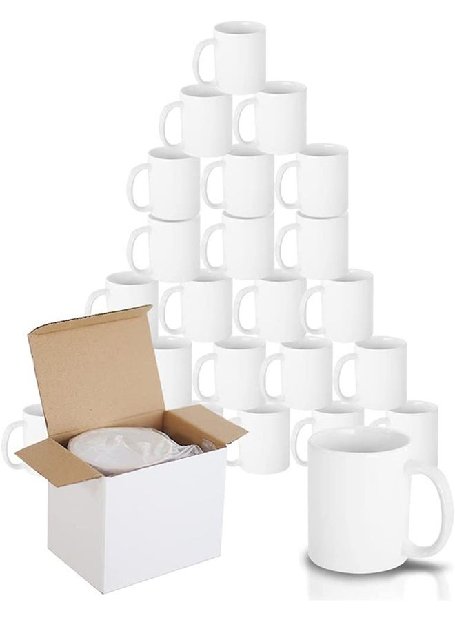 AKDC 400ML Mugs  Blank Plain White Large Handle Coffee Mug With Gift Boxes (Pack Of 24) - Image 1
