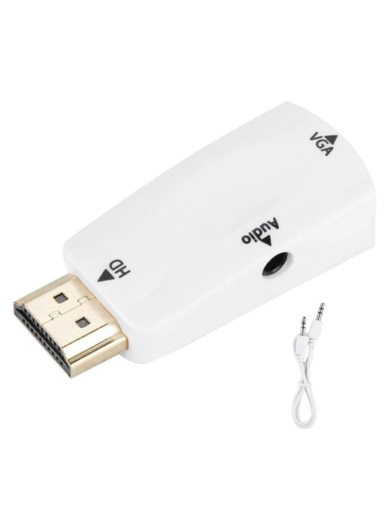 محول HDMI إلى VGA بدقة 1080 بكسل مع كابل صوت 3.5 ملم – محول HDMI أنثى إلى VGA أنثى  - Image 1