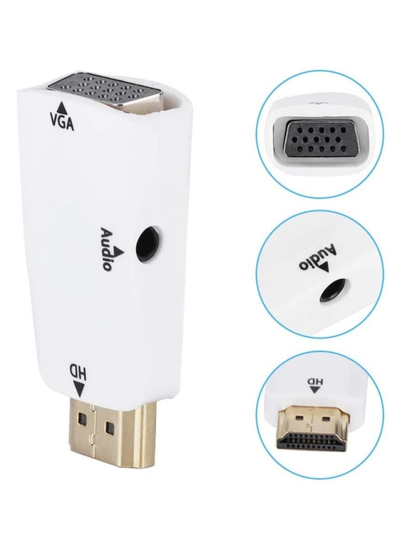 محول HDMI إلى VGA بدقة 1080 بكسل مع كابل صوت 3.5 ملم – محول HDMI أنثى إلى VGA أنثى  - Image 2
