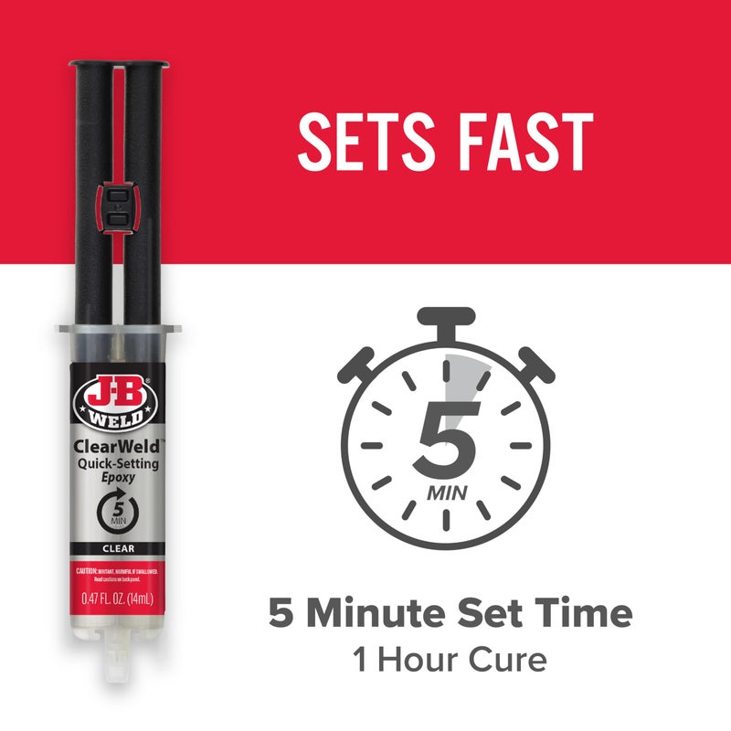 JB WELD J-B Weld ClearWeld 5 Minute Epoxy, Clear, 14ml w/Static Mixer, (50114H) - Image 4
