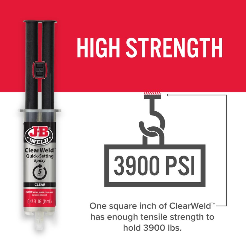 JB WELD J-B Weld ClearWeld 5 Minute Epoxy, Clear, 14ml w/Static Mixer, (50114H) - Image 5