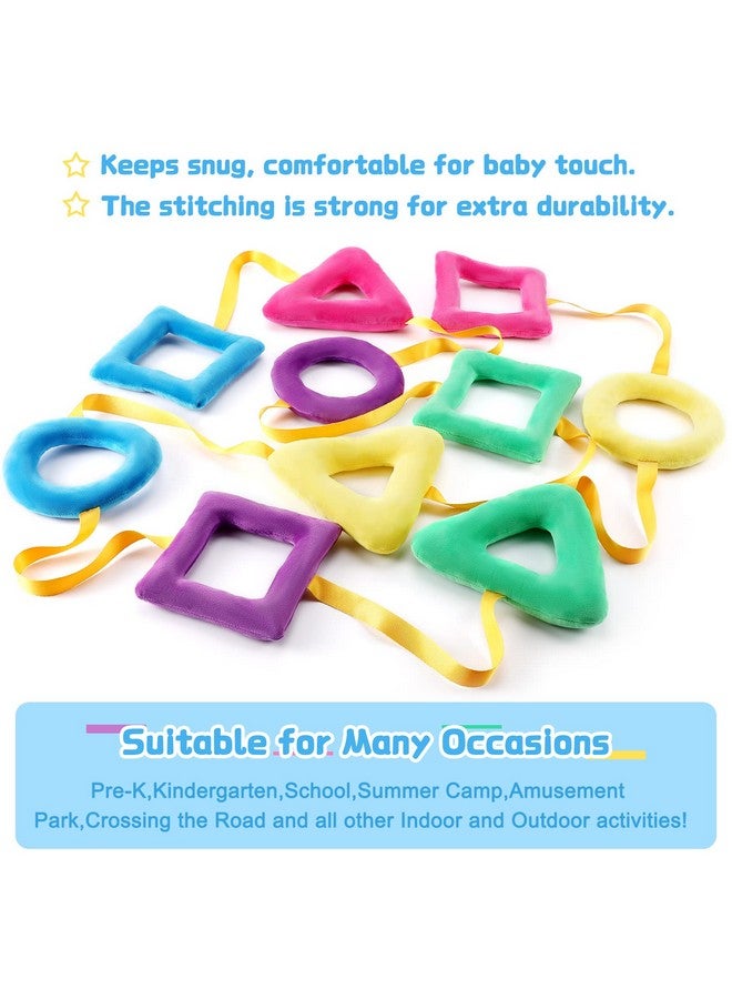 Woanger 2 Pcs Shapes Walking Rope for Preschool Walking Rings for Toddlers First Day of School 10 Colorful Handles Leash for Toddler Class Line Rope 165'' Long Keep Children Calm and Line Classroom Supplies - Image 3