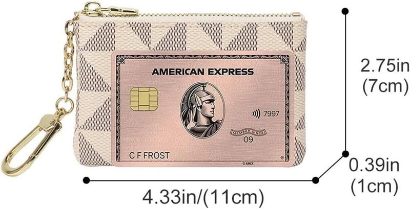 Erkic NISCAYA Mini Coin Purse with Keychain - Luxury Designer Plaid Leather Wallet - Image 2