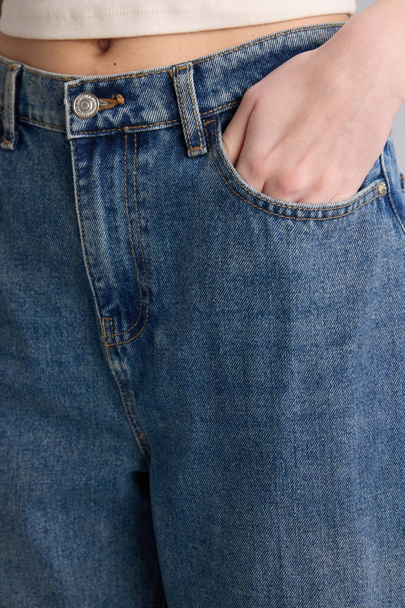 DeFacto Blue Woman Wide Leg High Waist Long Jeans Casual - Image 4