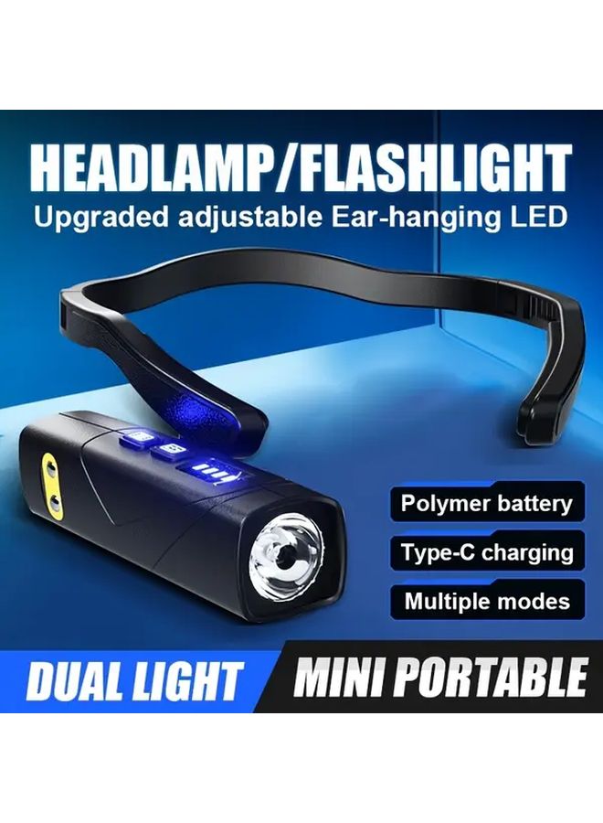 Black Smart Sensor LED Headlamp 1000 Lumens USB Fast Charging Adjustable - Image 5