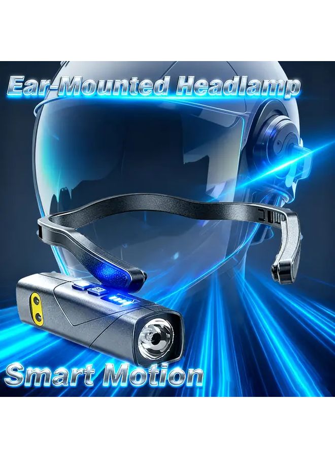 Black Smart Sensor LED Headlamp 1000 Lumens USB Fast Charging Adjustable - Image 2