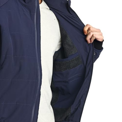 HIVER Men's Nylon Standard Length Jacket Water Proof Full-Sleeved Winter Jacket with Hood For Minus Degree (Royal Blue, 4XL) - Image 4