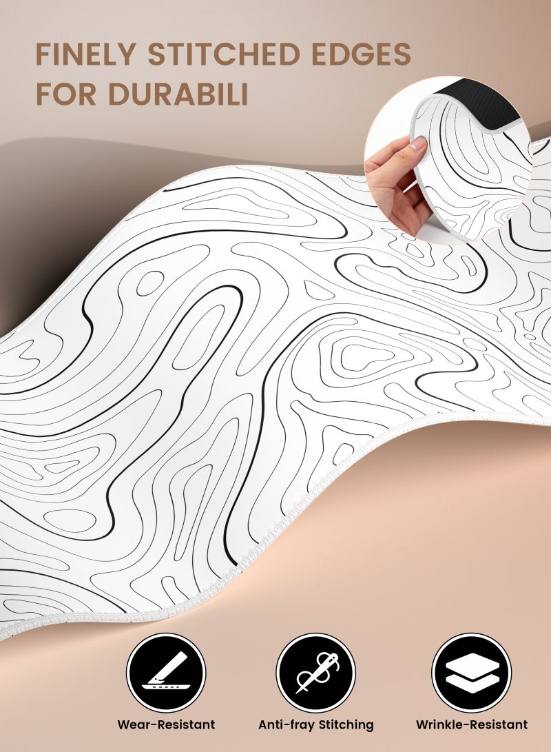 DuneVoyager M1 White Line ماوس باد للألعاب XXL ‎900×400×4‎ مم – مقاوم للماء، ماوس باد كبير وممتد، قاعدة مطاطية مانعة للانزلاق، تحكم سلس وثابت، مع علبة هدايا - view 5