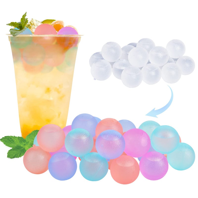 VOGVOG 100 Pack Color-Changing Reusable Ice Cube For Drinks  Colorful Round Shape Plastic Ice Cubes Without Diluting Bpa Free  Refreezable Ice Cubes For Coffee  Wine  Whiskey  Cocktails (Color-Changing) - Image 1