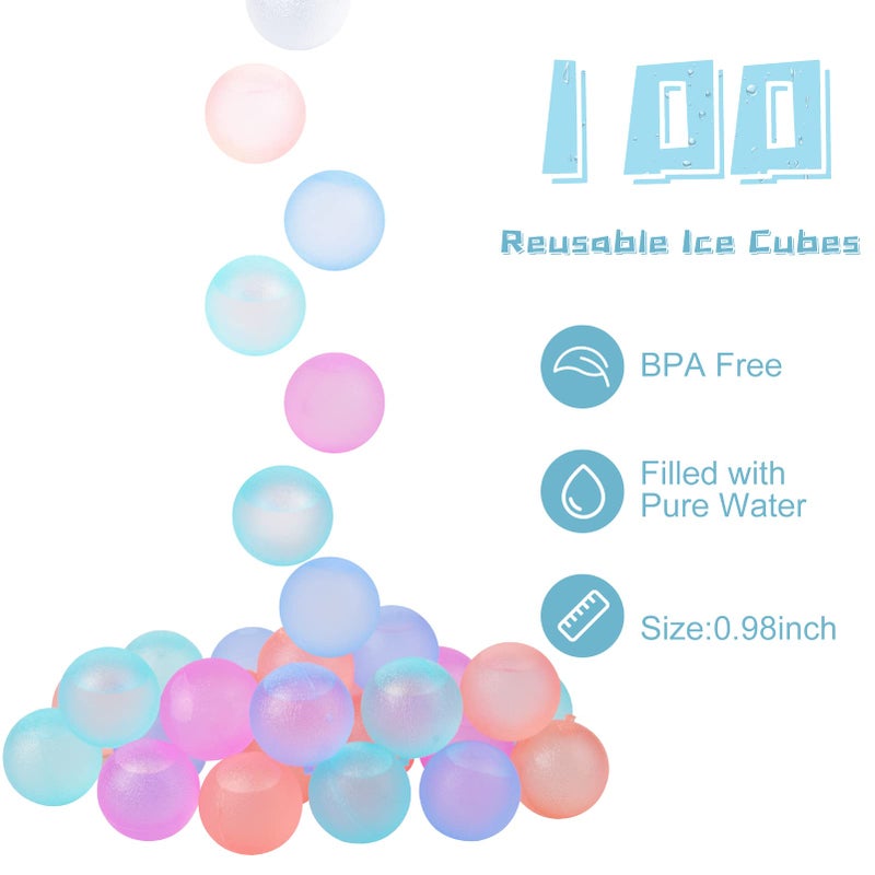 VOGVOG 100 Pack Color-Changing Reusable Ice Cube For Drinks  Colorful Round Shape Plastic Ice Cubes Without Diluting Bpa Free  Refreezable Ice Cubes For Coffee  Wine  Whiskey  Cocktails (Color-Changing) - Image 4