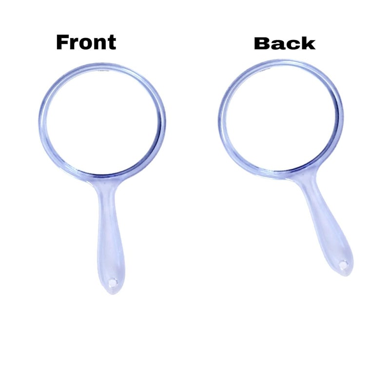 Tiamo Blue and Purple Round Shape Acrylic Handheld Beauty Makeup Mirror Both Sides one Side Magnifier for Bathroom Dressing TableShavingParloursSalon and for Travel kit 8 inch x 45 inch - Image 5