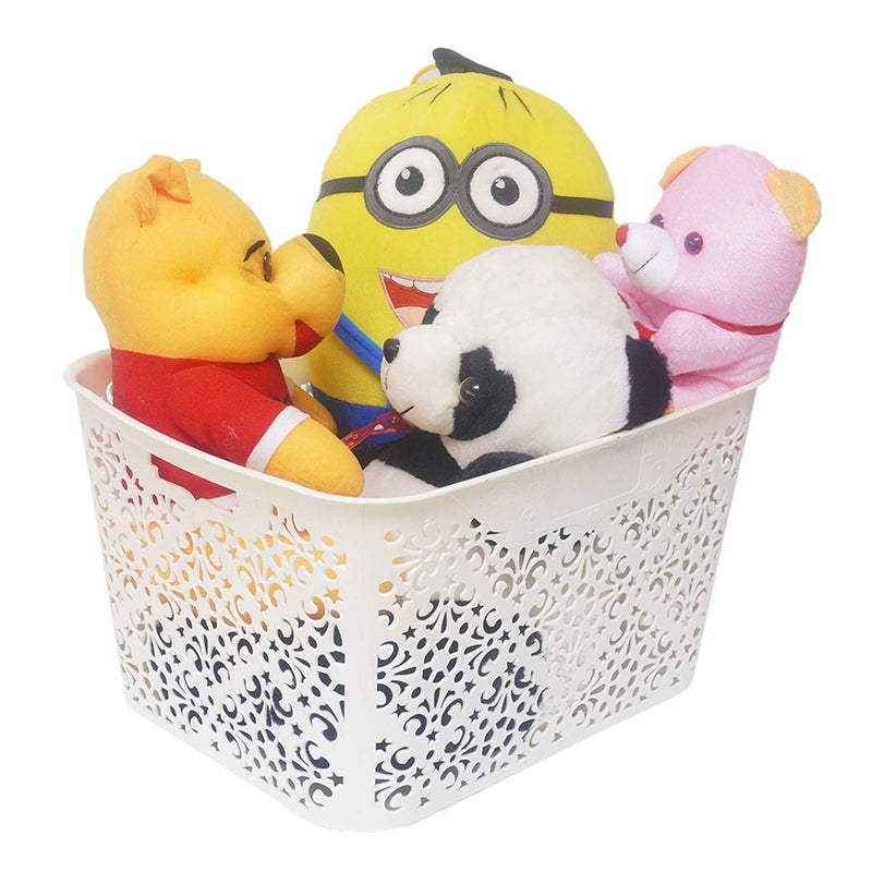 Cutting EDGE Unbreakable Plastic Turkish Baskets with Lid for Storage Baskets For BabyKids Clothes Diaper Toys Organizer with Handle Set of 2 424X322X233 CM CREAM - Image 4