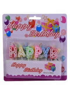 Generic Birthday Candle With Happy Birthday Design For Cake Decoration 13 Pieces - Multi Color  - Image 2