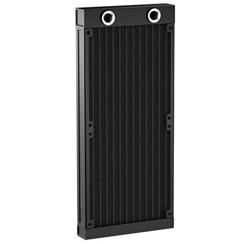 CLYXGS Water Cooling Radiator, 12 Pipe G1/4 Thread Heat Row Radiator 12 Pipe Aluminum Heat Exchanger Radiator for PC CPU Computer Water Cool System 240mm Black - Image 1