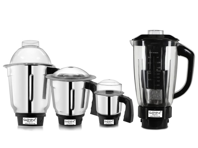 Gemini وعاء عصارة جمنيني مع فلتر جاف وسائل ووعاء تشاتني لمجموعة خلاط 4 قطع MA59 متعددة الألوان حزمة من 4 - Image 1