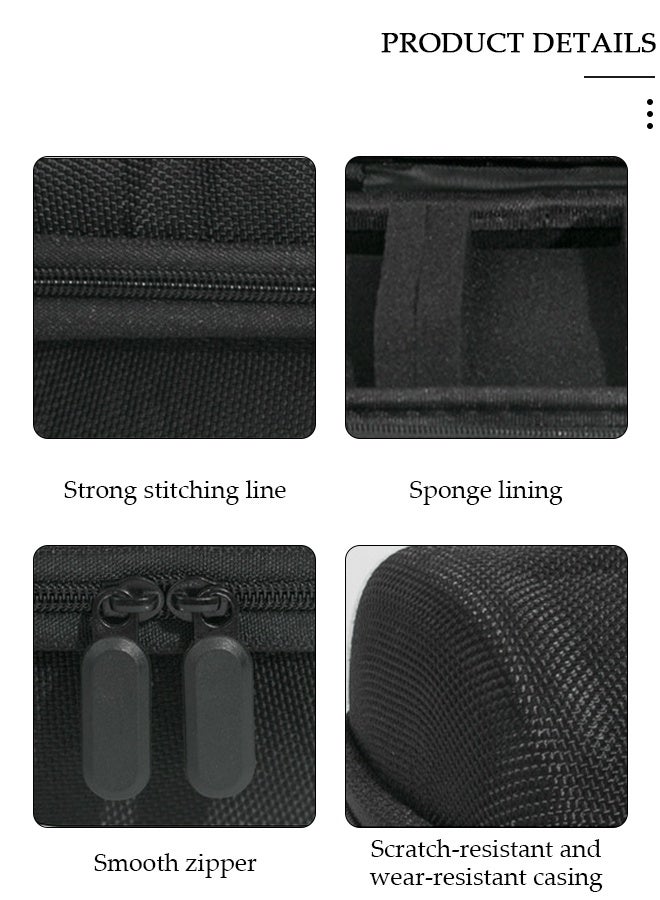 DUNISO Watch Roll Travel Case Organizer For 5 Watches, Storage Organizer And Display With Innovative Watch Pillow, Fit Large Up To 60mm Faced Watches (Black, 5Slot) - Image 3