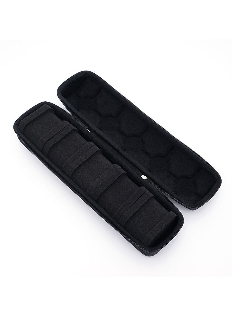 Watch Roll Travel Case Organizer For 5 Watches, Storage Organizer And Display With Innovative Watch Pillow, Fit Large Up To 60mm Faced Watches (Black, 5Slot)