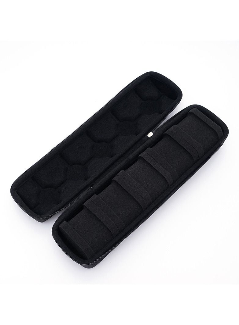 Watch Roll Travel Case Organizer For 5 Watches, Storage Organizer And Display With Innovative Watch Pillow, Fit Large Up To 60mm Faced Watches (Black, 5Slot)