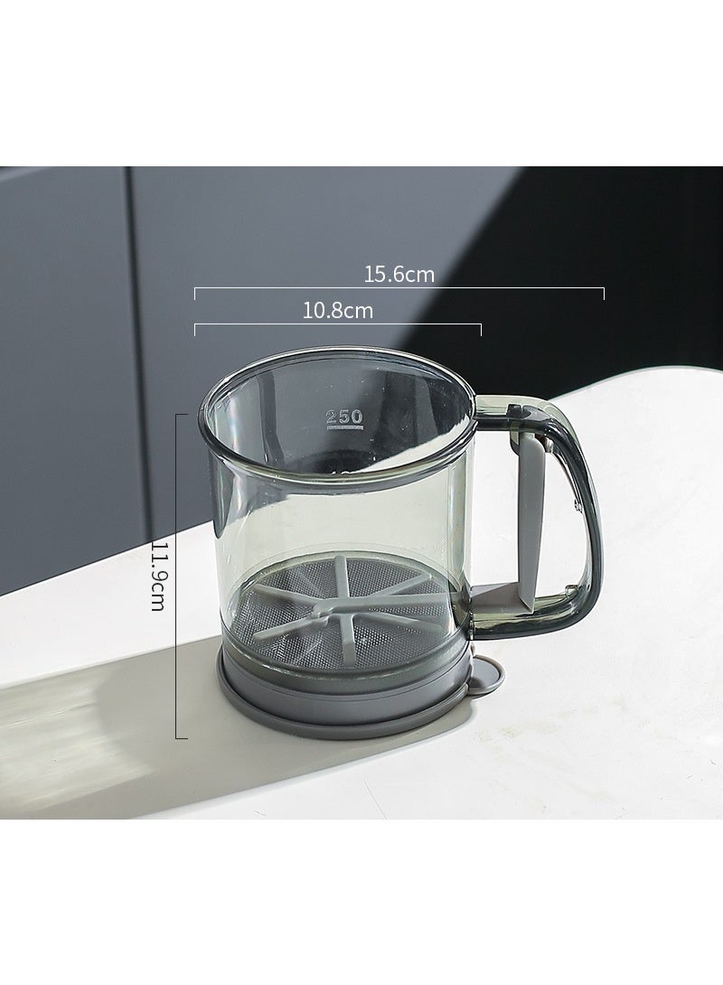 كوب منخل الدقيق تصميم مصفاة مزدوجة الطبقات، أداة خبز لتنخيل الدقيق، ملحق مطبخي لاحتياجات الطهي والخبز المنزلي - Image 4