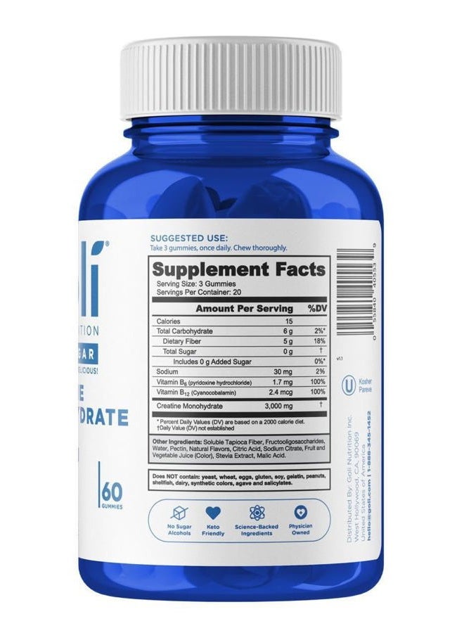 Goli Zero Sugar Creatine Gummies - Keto-Friendly, Rich in Fiber, No Sugar Alcohols, No Artificial Sweeteners, Gluten-Free, Vegan, Non-GMO, and Gelatin-Free - Image 2