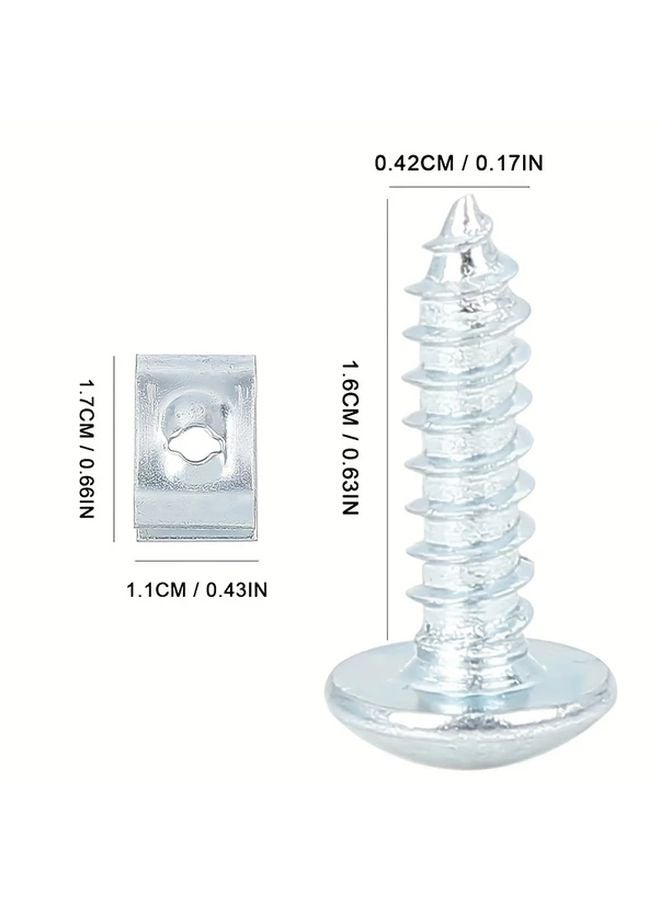 100pcs Automotive Self Tapping Screw Clips Iron Sheet Rust Proof U Shaped Fasteners - Image 3