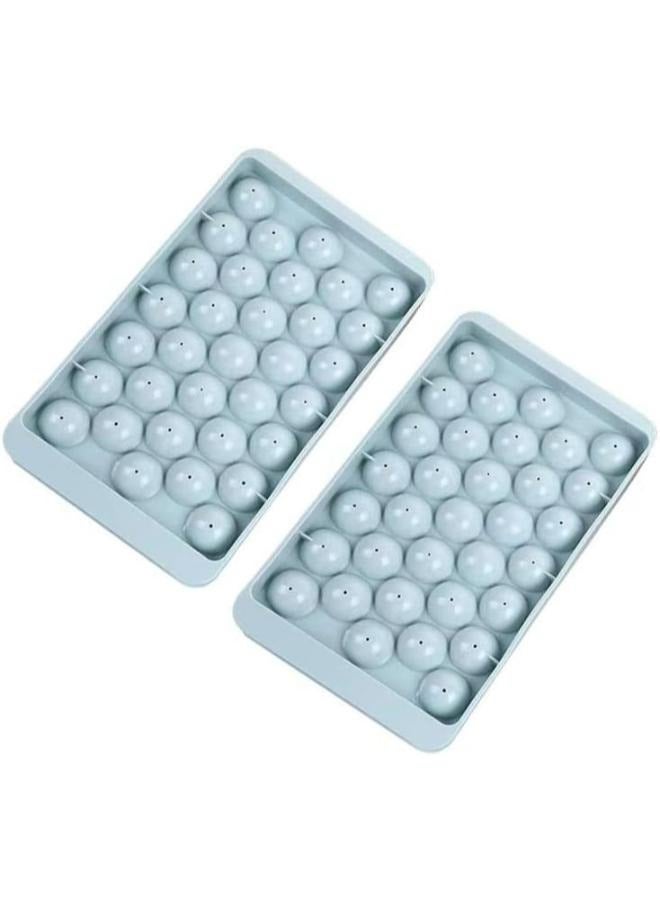 2 Pieces Round Ice Cube Tray Mini Ice Ball Maker Mold with Lid for Freezer  - Image 1