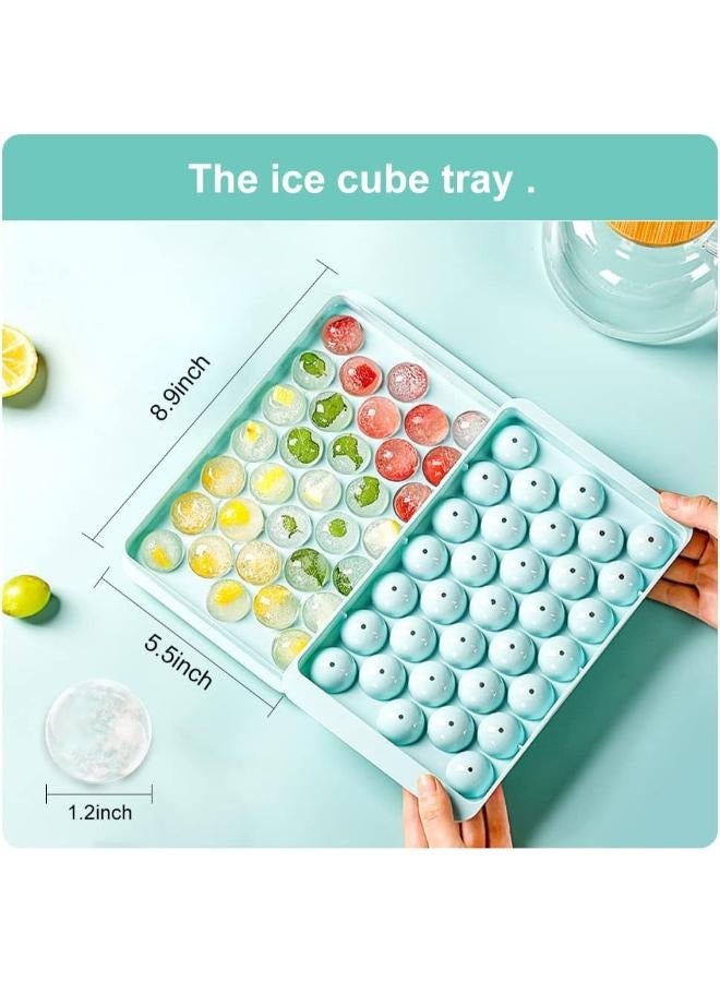 2 Pieces Round Ice Cube Tray Mini Ice Ball Maker Mold with Lid for Freezer  - Image 2