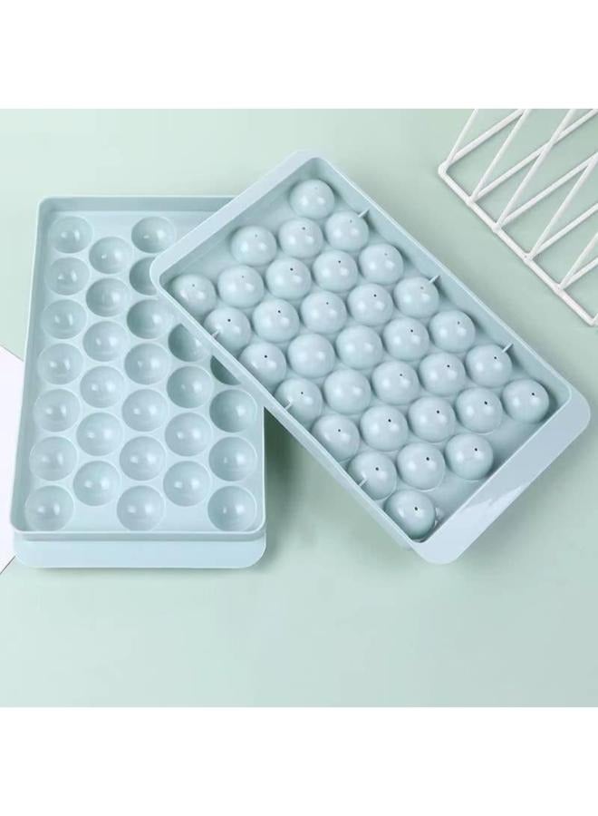 2 Pieces Round Ice Cube Tray Mini Ice Ball Maker Mold with Lid for Freezer  - Image 3
