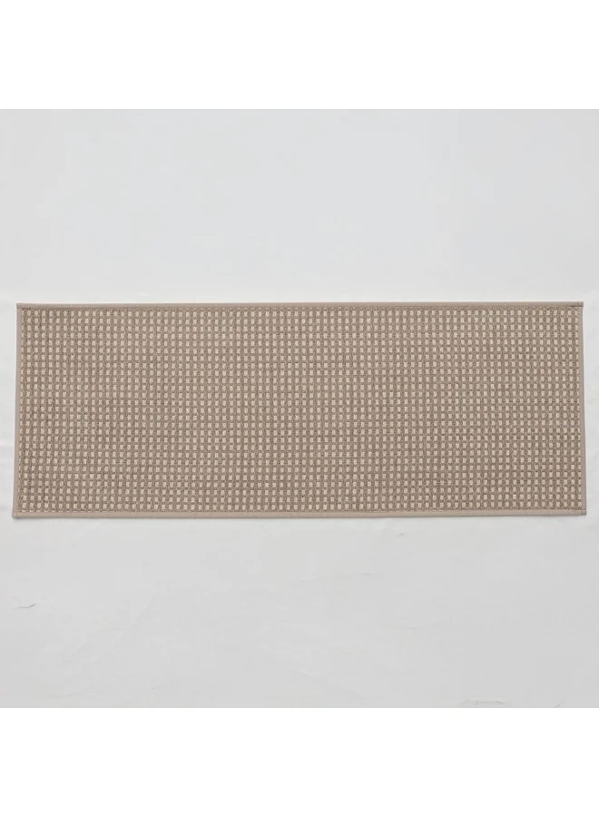 دانوب هوم Beluxe Tiko Chenille Woven Fabric Rubber Kitchen/Area Mat 45x120cm - Light Brown, Non-Slip, Water-Resistant, Ideal For High Traffic Areas, Kitchen Rug