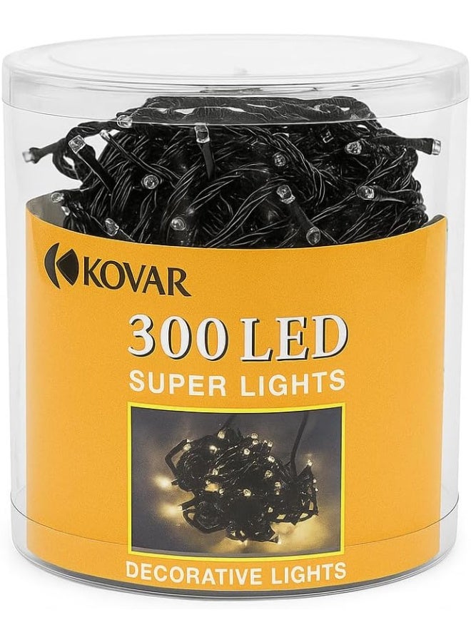 KOVAR LED String Lights, Black Wire, Indoor/Outdoor Decorative Lighting (300 LED) - Image 1