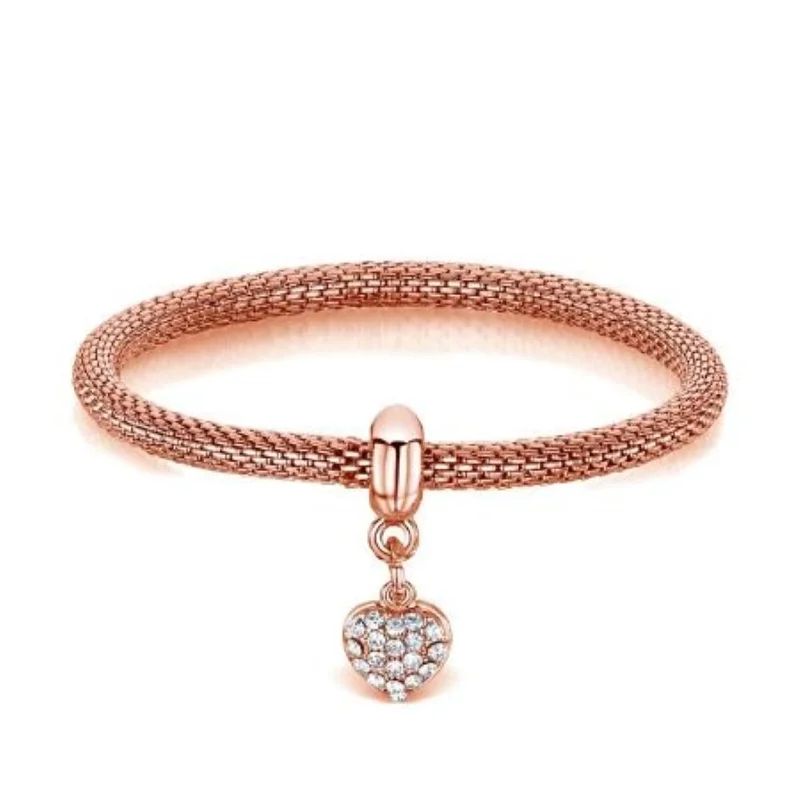BUCKLEY LONDON BUCKLEY LONDON ROSE HEART MESH BRACELET