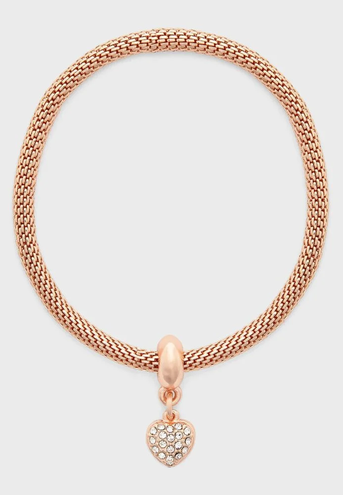 BUCKLEY LONDON BUCKLEY LONDON ROSE HEART MESH BRACELET
