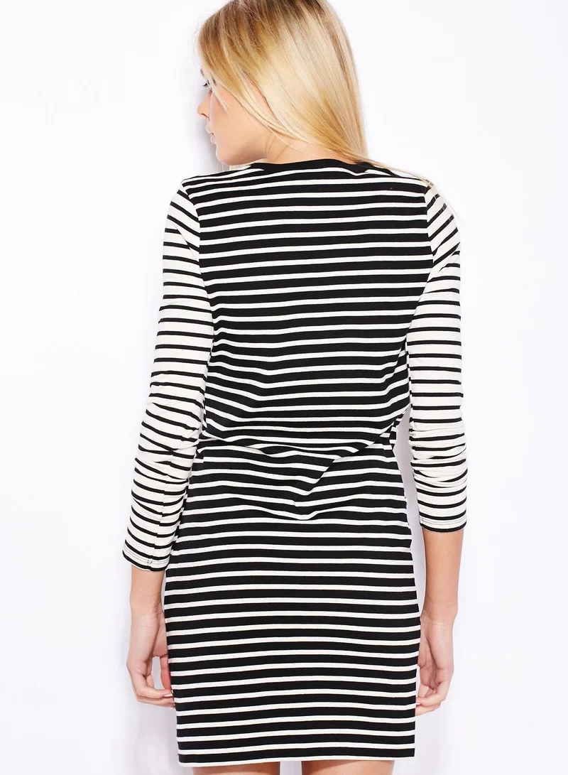 TOPSHOP Striped Knot Detail Dress