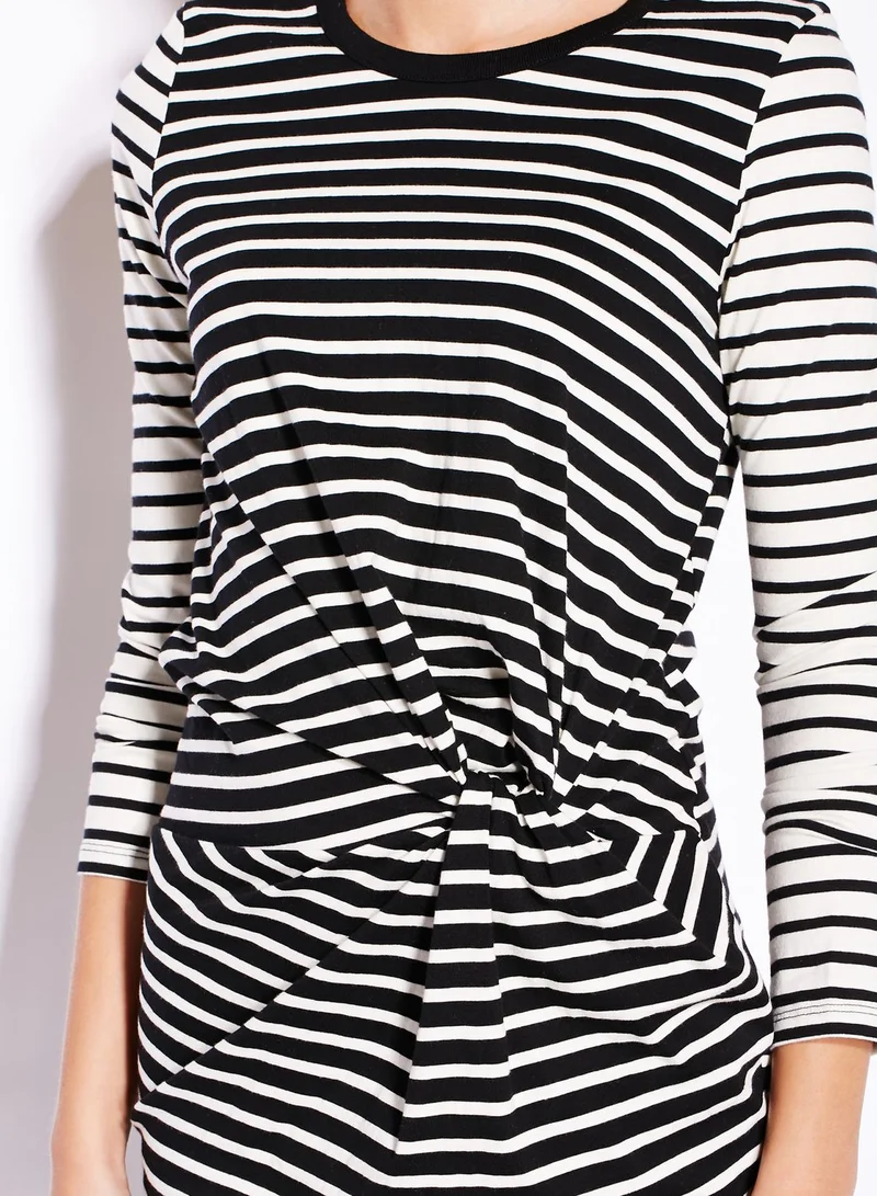 TOPSHOP Striped Knot Detail Dress