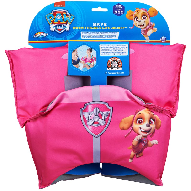 SwimWays Nickelodeon Paw Patrol Learn-to-Swim USCG Approved Kids Life Jacket, Skye - Image 3