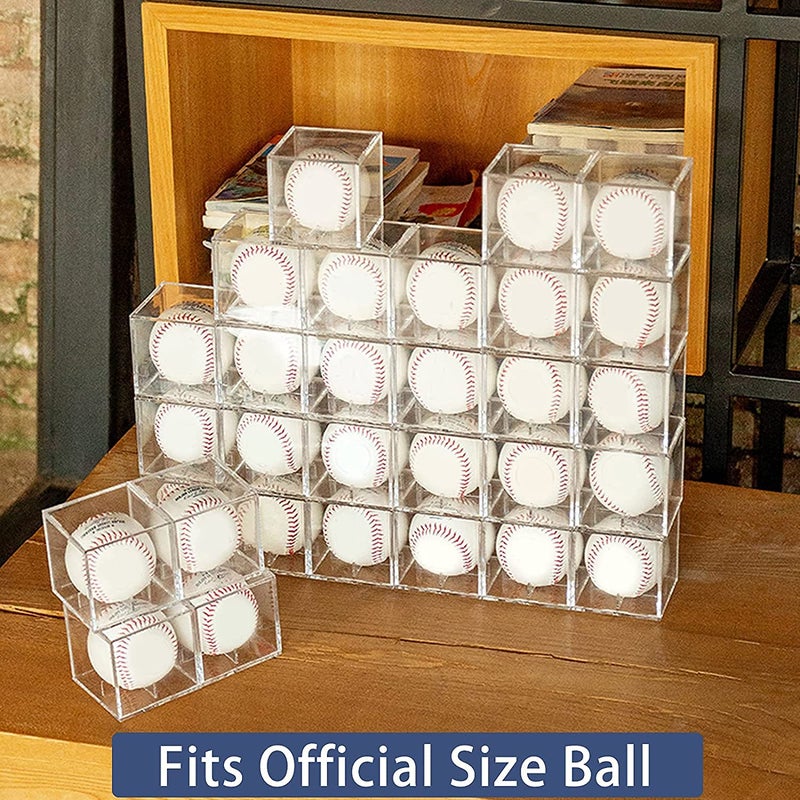 AIFUSI Baseball Display Case, UV Protected Acrylic Cube Baseball Holder Square Clear Box Memorabilia Display & Storage Sports Official Baseball Display Case - Autograph Display - Fits Official Size Ball - Image 5