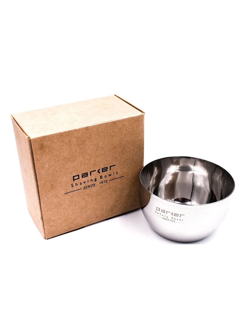 باركر وعاء حلاقة أمان فاخر غير قابل للكسر من الفولاذ المقاوم للصدأ للاستخدام مع صابون الحلاقة المفضل لديك أو كريم الحلاقة الرغوي - Image 2