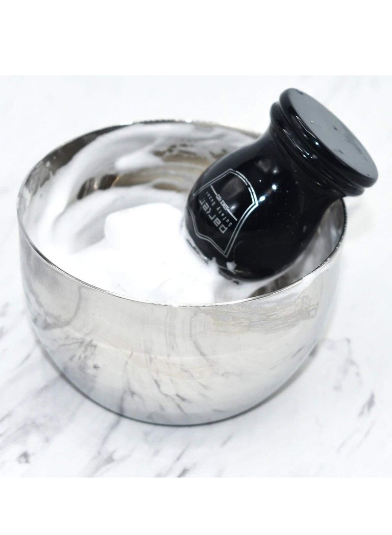 باركر وعاء حلاقة أمان فاخر غير قابل للكسر من الفولاذ المقاوم للصدأ للاستخدام مع صابون الحلاقة المفضل لديك أو كريم الحلاقة الرغوي - Image 3