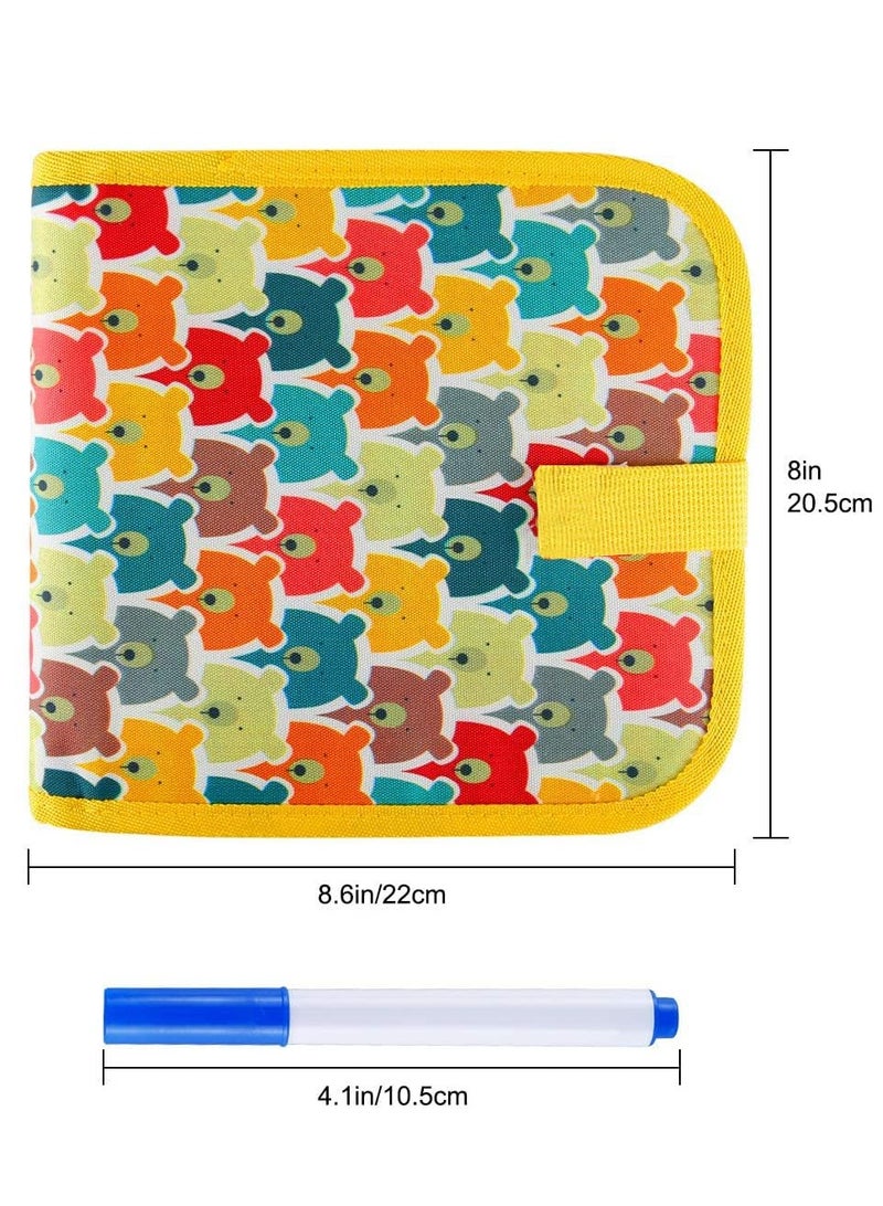 Mr. Penda Erasable Doodle Board, 14 Pages Painting Toys for 3+ Year Old Boys Girls, Drawing Pad for Toddlers Birthday Gifts, With 12 Coloring Pens (Yellow Bear) - Image 2